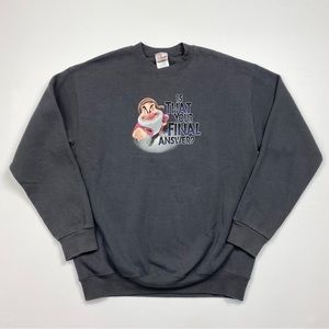 Men’s Vintage Disney Grumpy Crewneck Sweatshirt Size Medium
